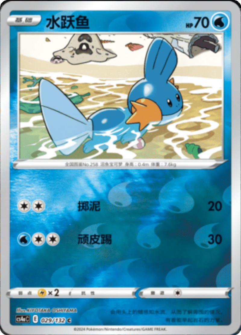 029/132 Mudkip水跃鱼 C REVERSE HOLO