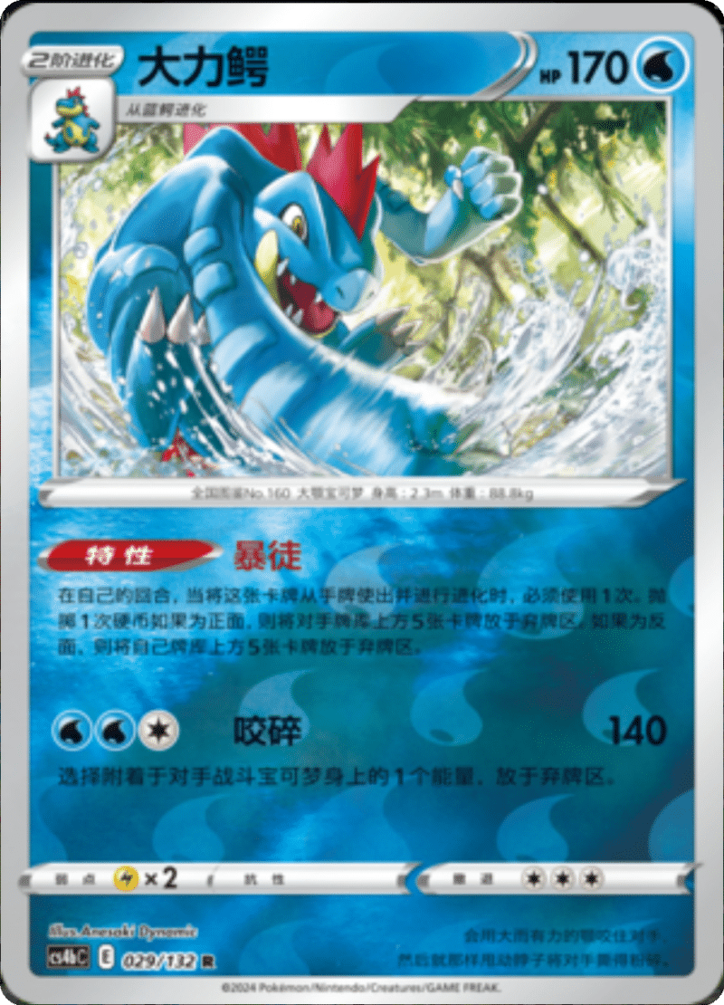 029/132 Feraligatr大力鳄 R REVERSE HOLO