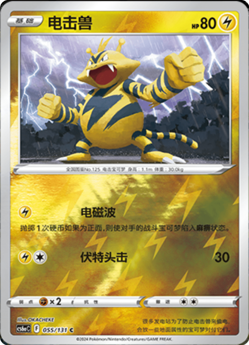 055/131 Electabuzz电击兽 C REVERSE HOLO