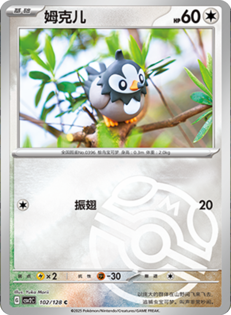 102/128 Starly姆克儿 C MASTER BALL HOLO